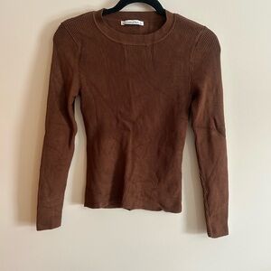Abercrombie & Fitch Burnt Orange Ribbed Long Sleeve Top